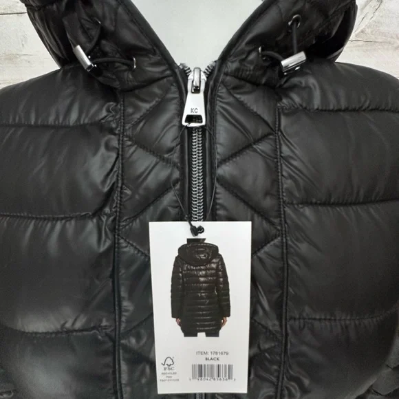 Kenneth Cole M/L Quilted Anorak Puffer Jacket • Black • NWT - Picture 5 of 14